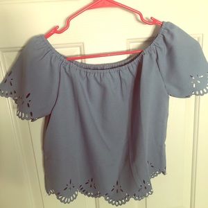 Light blue top